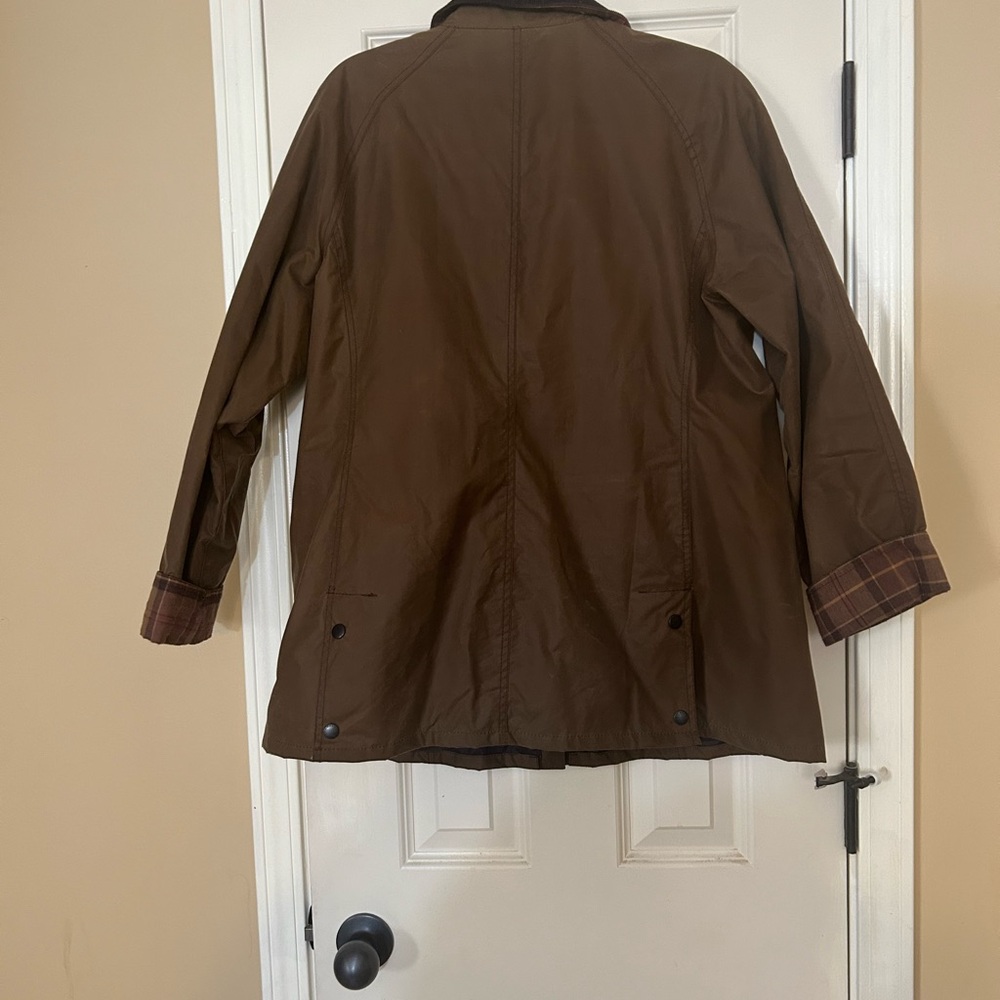 Barbour Brown Jacket with Plaid Accents - Picture 2 of 9